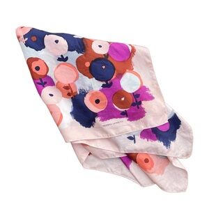 Galeries Lafayette Silk Poppy Floral Print Square Scarf